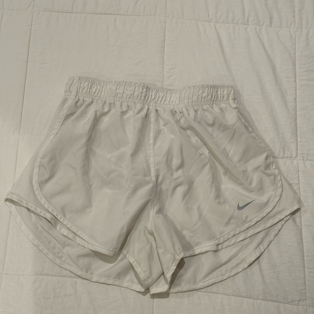 Nike White Athletic Shorts with Elastic Waistband